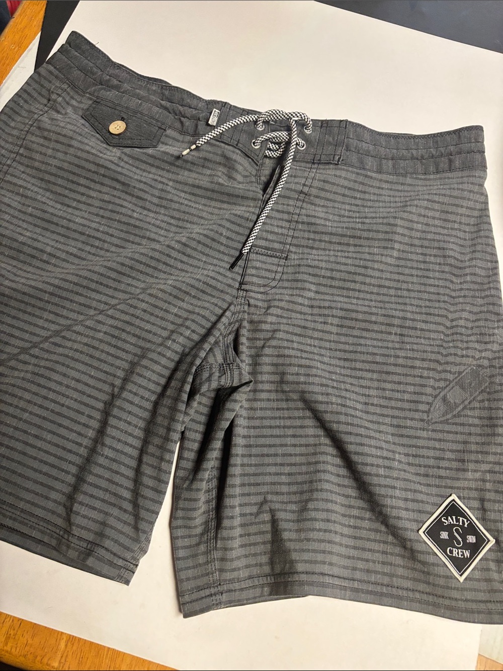 Salty Crew Men’s Gray Striped Board Shorts
